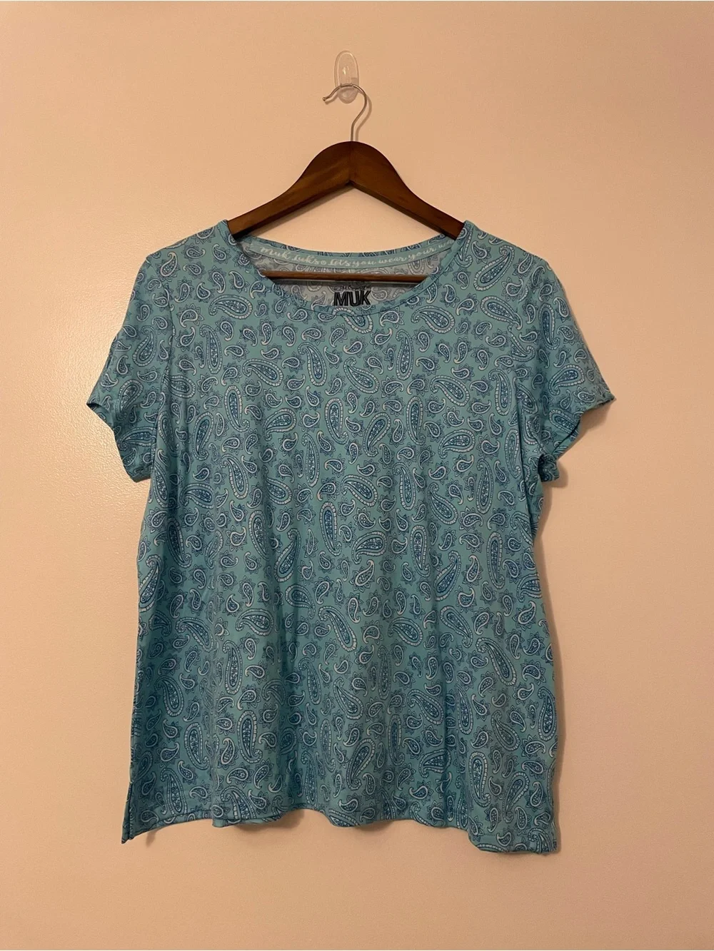 Muk Luks Dream Cloud 3 Piece Blue Paisley Lounge Pajama Set NWT
